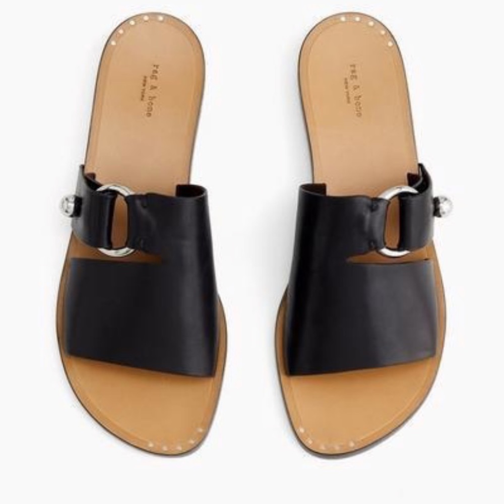 rag & bone Black Leather Sandals